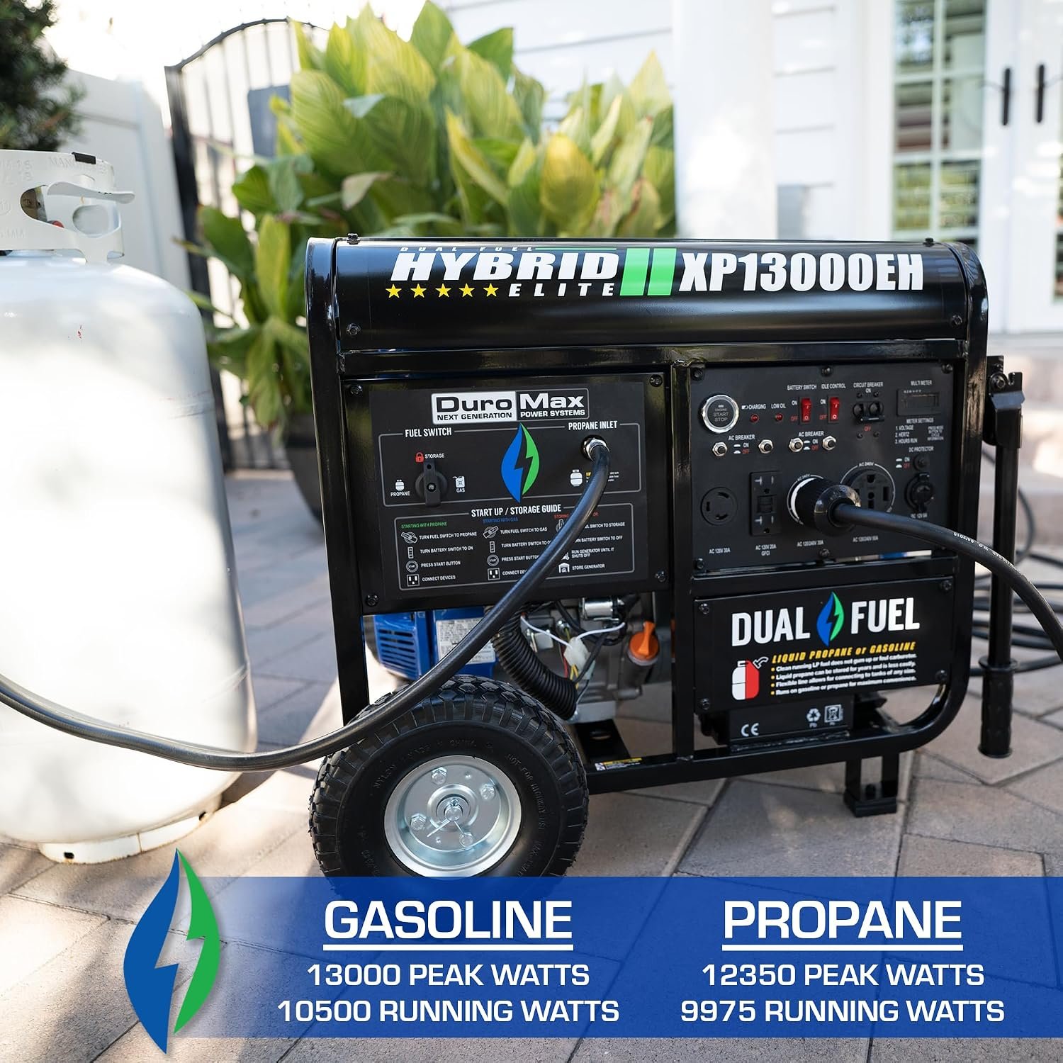 DuroMax XP13000EH 13,000-Watt Dual Fuel Portable Generator - Gas & Propane, Electric Start, Whole Home Backup Power, Transfer Switch Ready, RV & Emergency Ready - Image 3