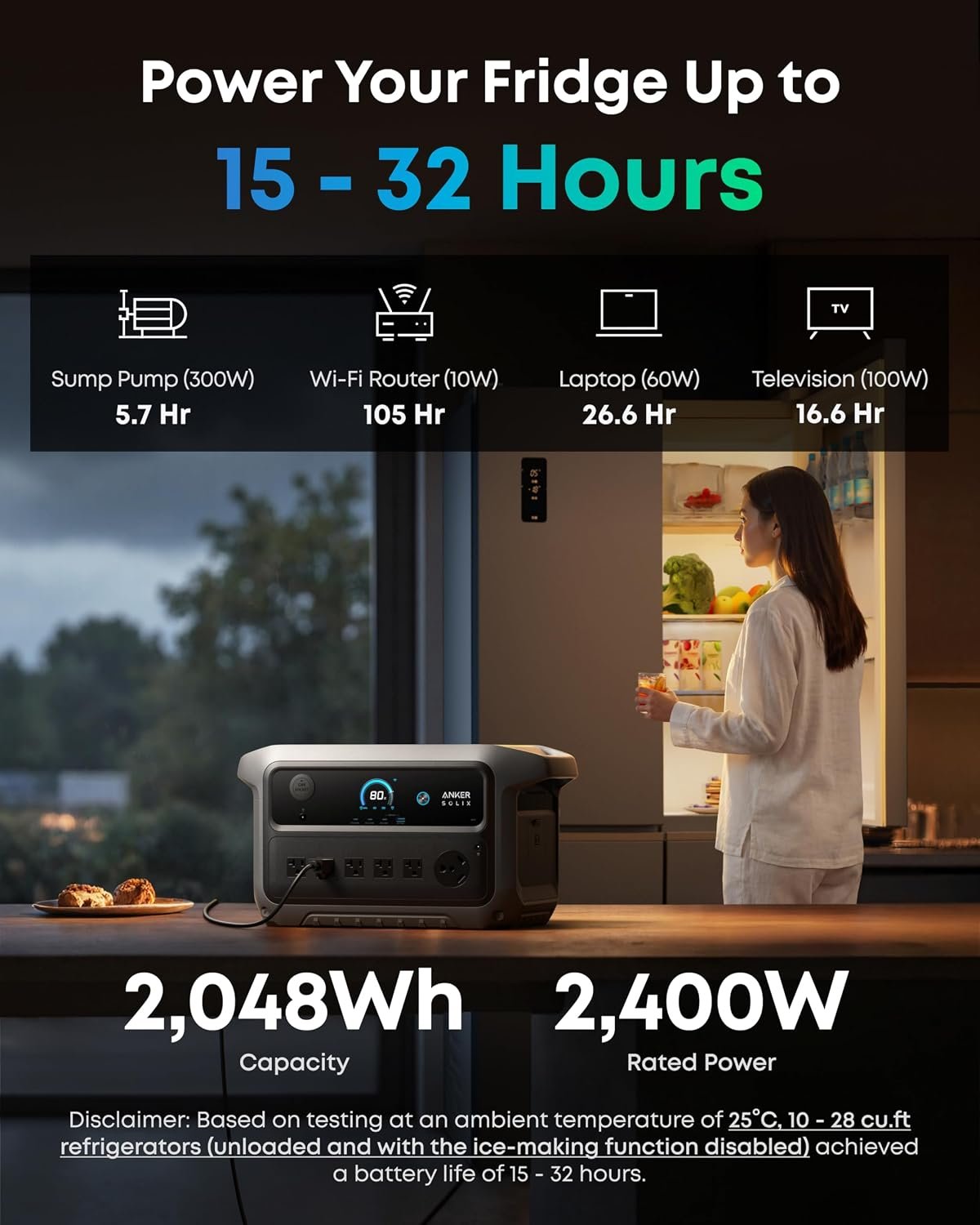 Anker SOLIX C2000 Gen 2 Portable Power Station, 2,048Wh, 2,400W, Camping | 2,048Wh LiFePO4 Battery, Full Charge in 58 Min, 2,400W (Peak 4,000W) Solar Generator for USP, Outdoor and Emergency Use - Image 2