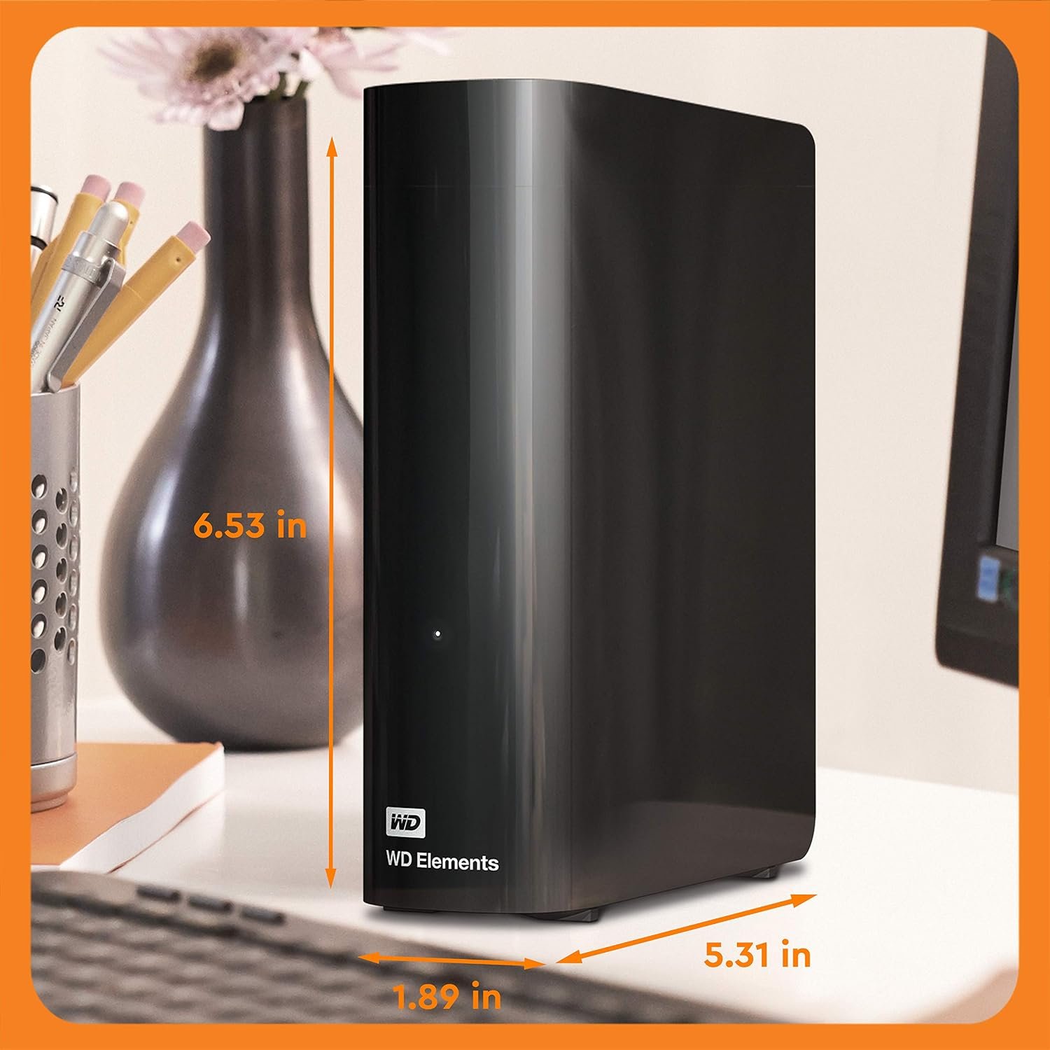 Western Digital 8TB Elements Desktop External Hard Drive, USB 3.0 external hard drive for plug-and-play storage - Western DigitalBWLG0080HBK-NESN, Black - Image 2