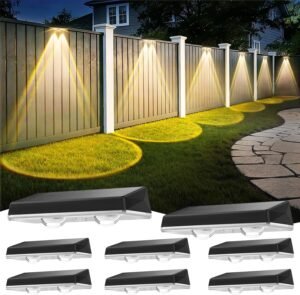 Solar Fence Lights Outdoor, 8 Pack ...