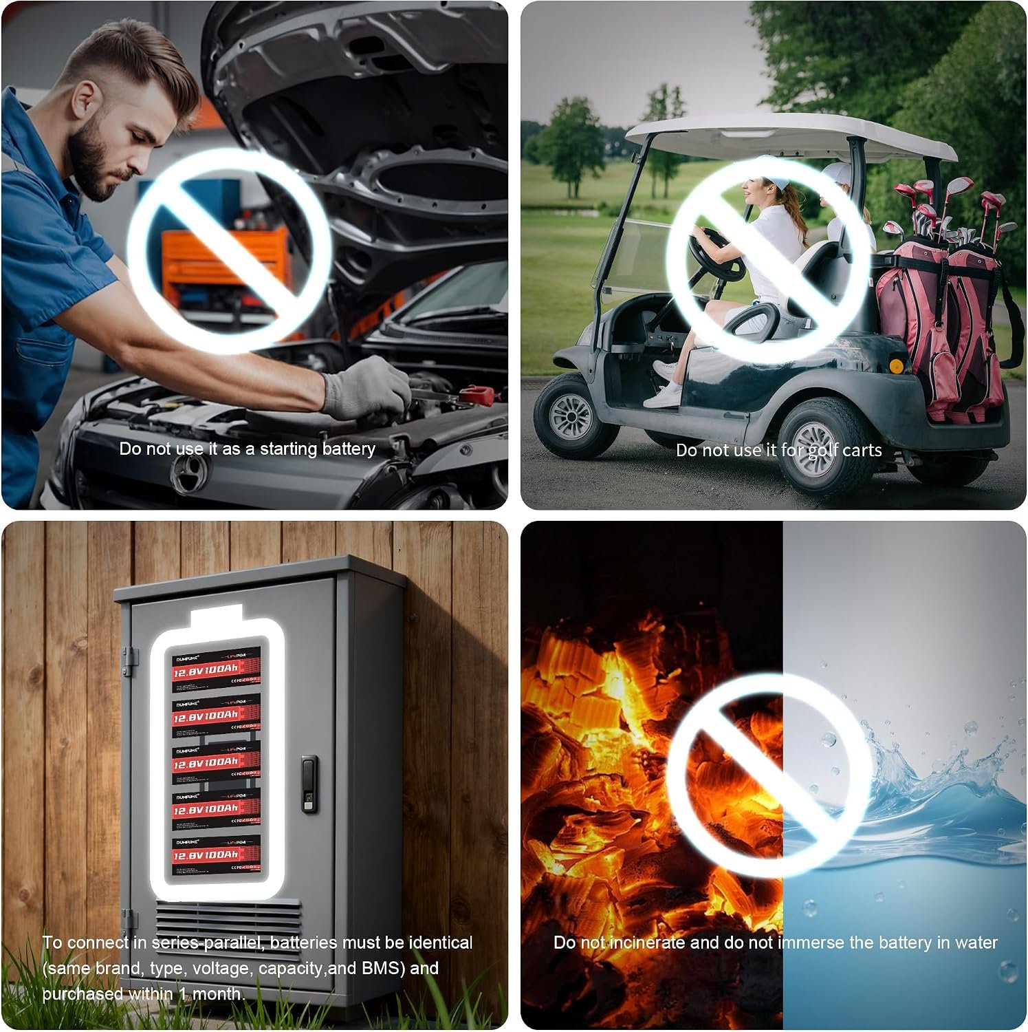 12V 150Ah LiFePO4 Lithium Battery 15000+ Deep Cycle | Built in 100A BMS,IP65 Waterproof 1920Wh for Solar System, RV Camper, Home Backup Power,Marine,Off-Grid Applications - Image 6