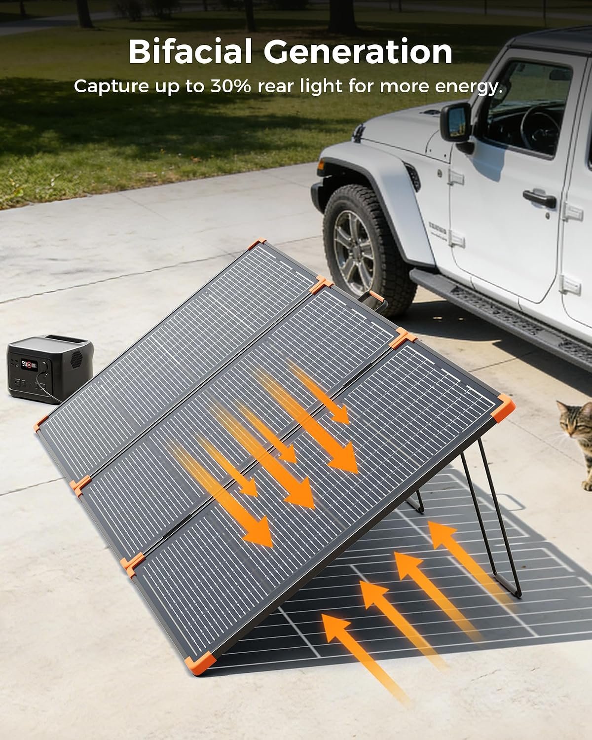 ZOUPW 230W Bifacial Portable Solar Panel N-Type 16BB for Power Station | 25% Efficiency Foldable Solar Charger for Jackery/EcoFlow Delta/Bluetti/Anker, IP68 Waterproof for RV Camping Off-Grid Power - Image 2
