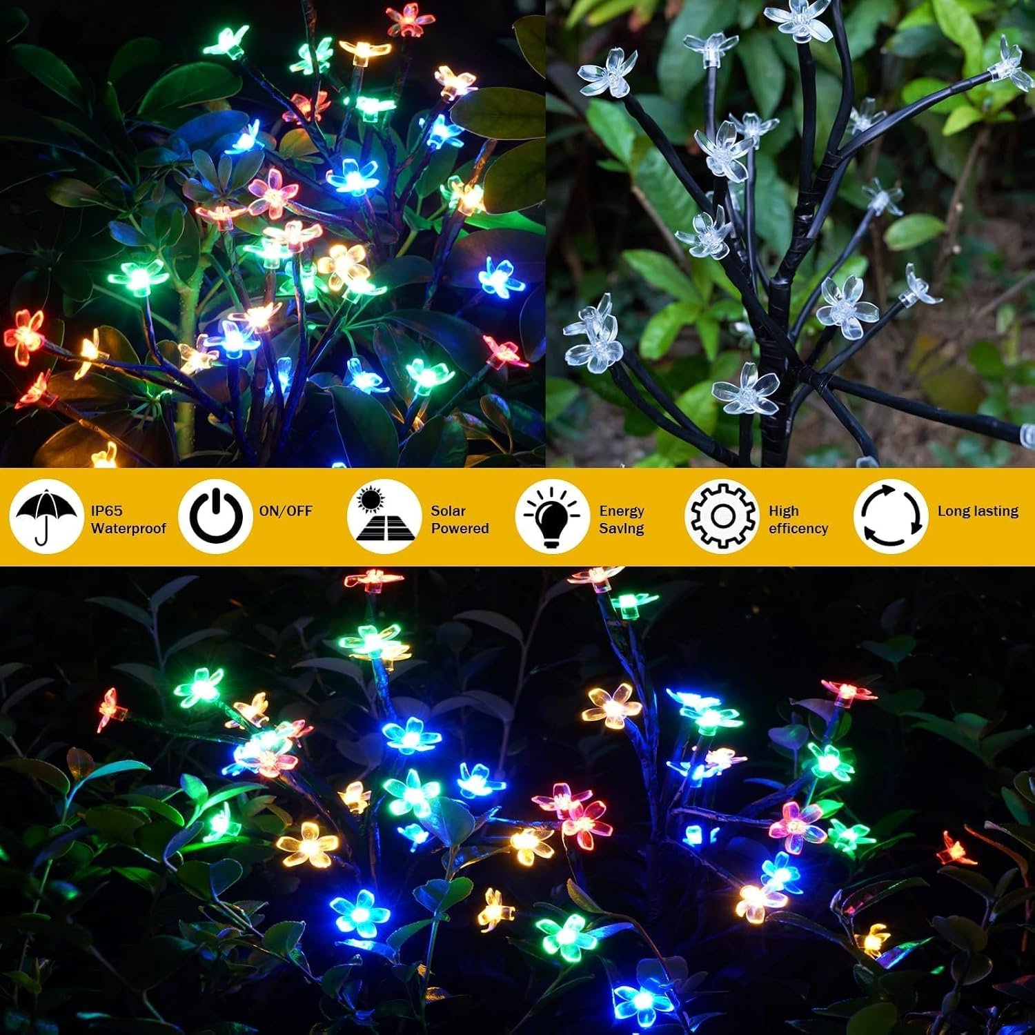8 Pack Solar Lights Outdoor Waterproof, Garden Lights Solar Flowers | 2 Modes 160LED, Fairy Garden Decor for Outside, Yard, Patio, Pathway, Lawn Decorations, Gardening Gifts for Women Mom - Image 5