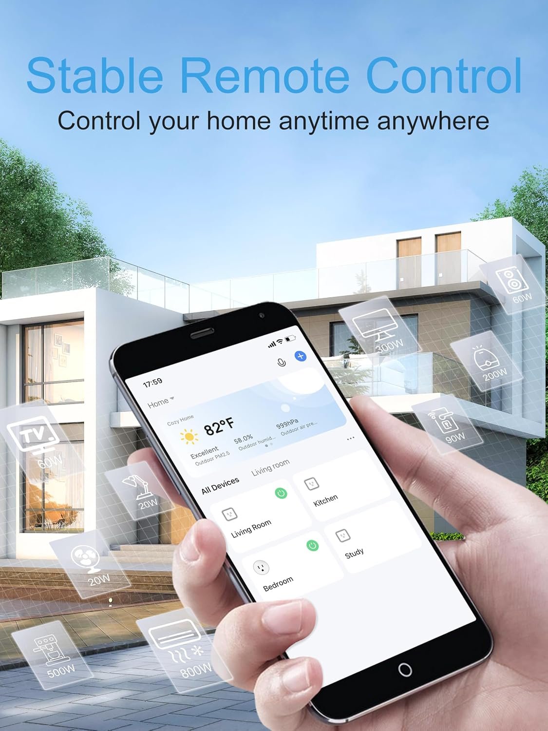 EIGHTREE 5GHz Smart Plug,Smart Outlet Works with Alexa & Google Home,4 Pack | 5GHz & 2.4GHz Wi-Fi Outlet Plug, Energy Monitoring, Voice Control & App Remote Control, Timer & Schedule FCC & ETL Certified - Image 5