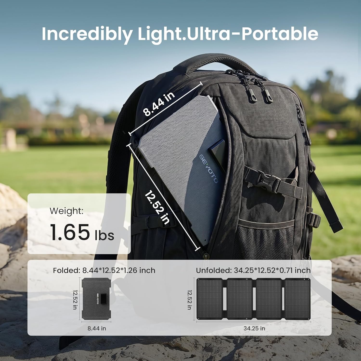 45W Portable Solar Panel Charger, 25.4% Efficiency, Dual USB-C | 25W PD and USB-A outputs charge phones and power banks; 1.7 lb foldable IP68-rated design fits camping and backpacking - Image 4