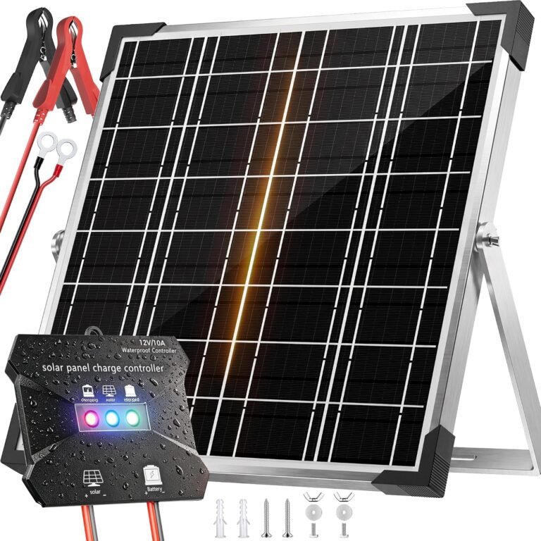 Voltset Solar Panel Kit 20W 12V, Waterproof Solar Battery Charger for Car | Smart Charge Controller, Safety Protections, for Boat RV Marine Trailer Automotive Trailer Truck Motorcycle