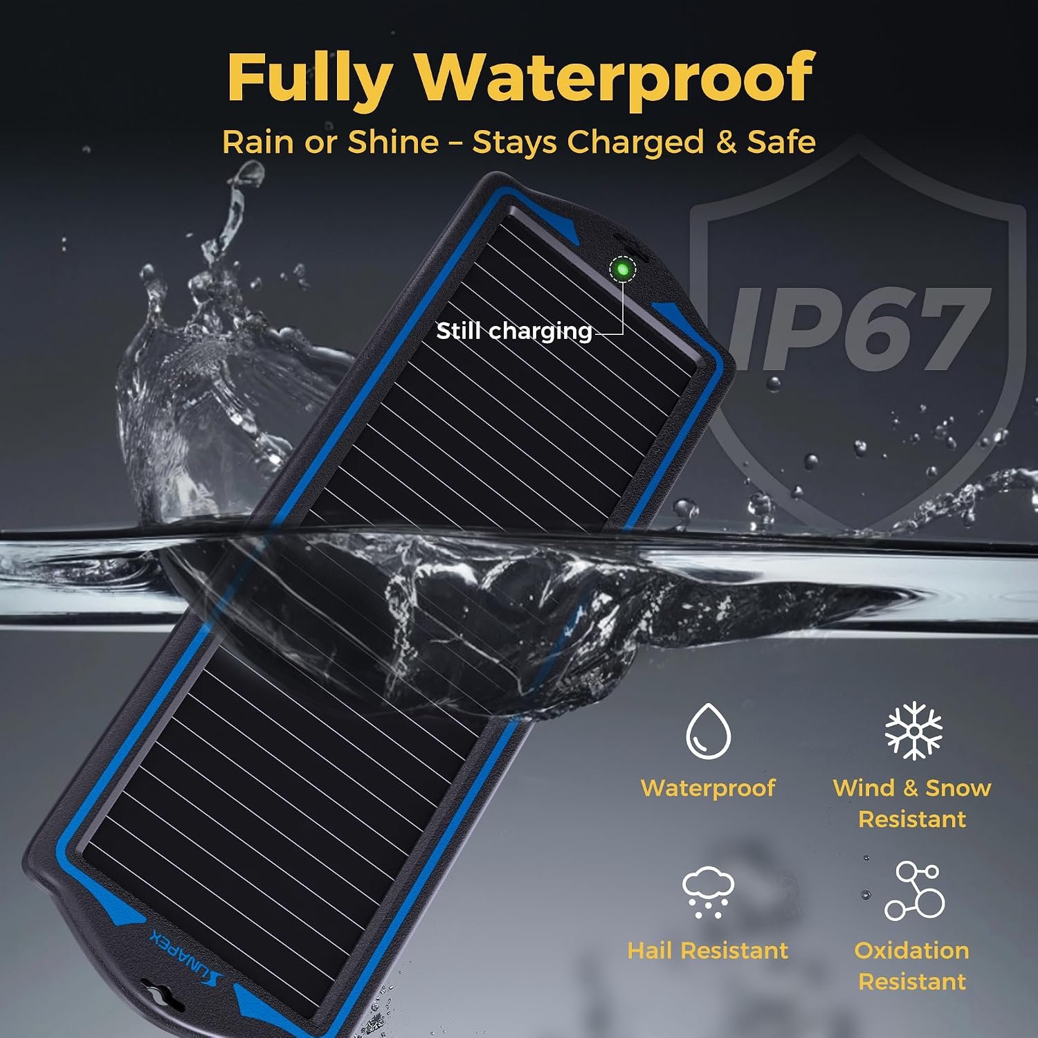 12V Solar Battery Charger Trickle Maintainer Kit for Car | Prevents Overcharging with Smart Controller | Waterproof Portable Solar Panel Kit | Fits 12V Batteries for Boats, RVs & More - Image 3