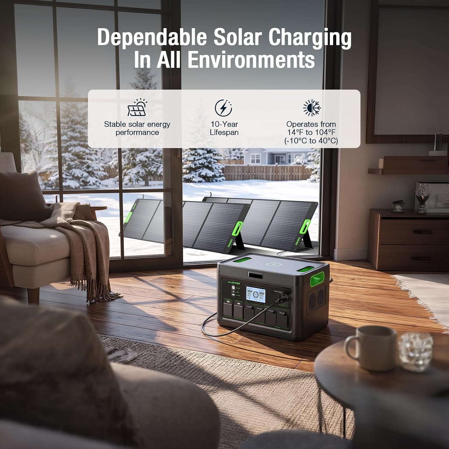 Solar Generator 2400W Portable Power Station for Home Use - Image 4