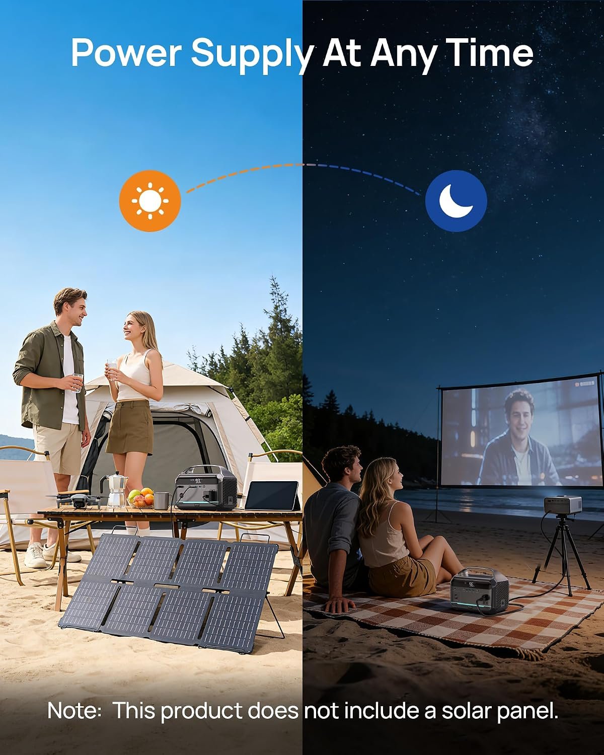 DARAN Portable Power Station 600W (1200W Peak), 288Wh Solar Generator LiFePO4 Battery with AC DC Outlets, 2hrs Fast Charging, 7-Port Design for Emergency, Hurricane (Solar Optional) - Image 9