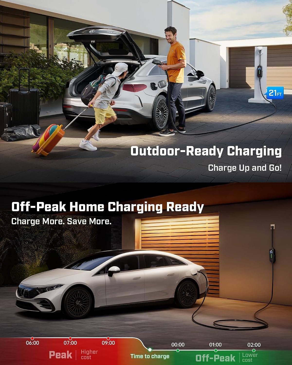 2026 Upgraded Level 1&2 EV Charger for ALL J1772 EV, NEMA5-15/6-20Plug | Adjustable Current& Timer, 8-16A, 110-240V, 21Ft Charging Cable, Electric Car Charger, Portable/Home EV charger/Charging Cord - Image 5