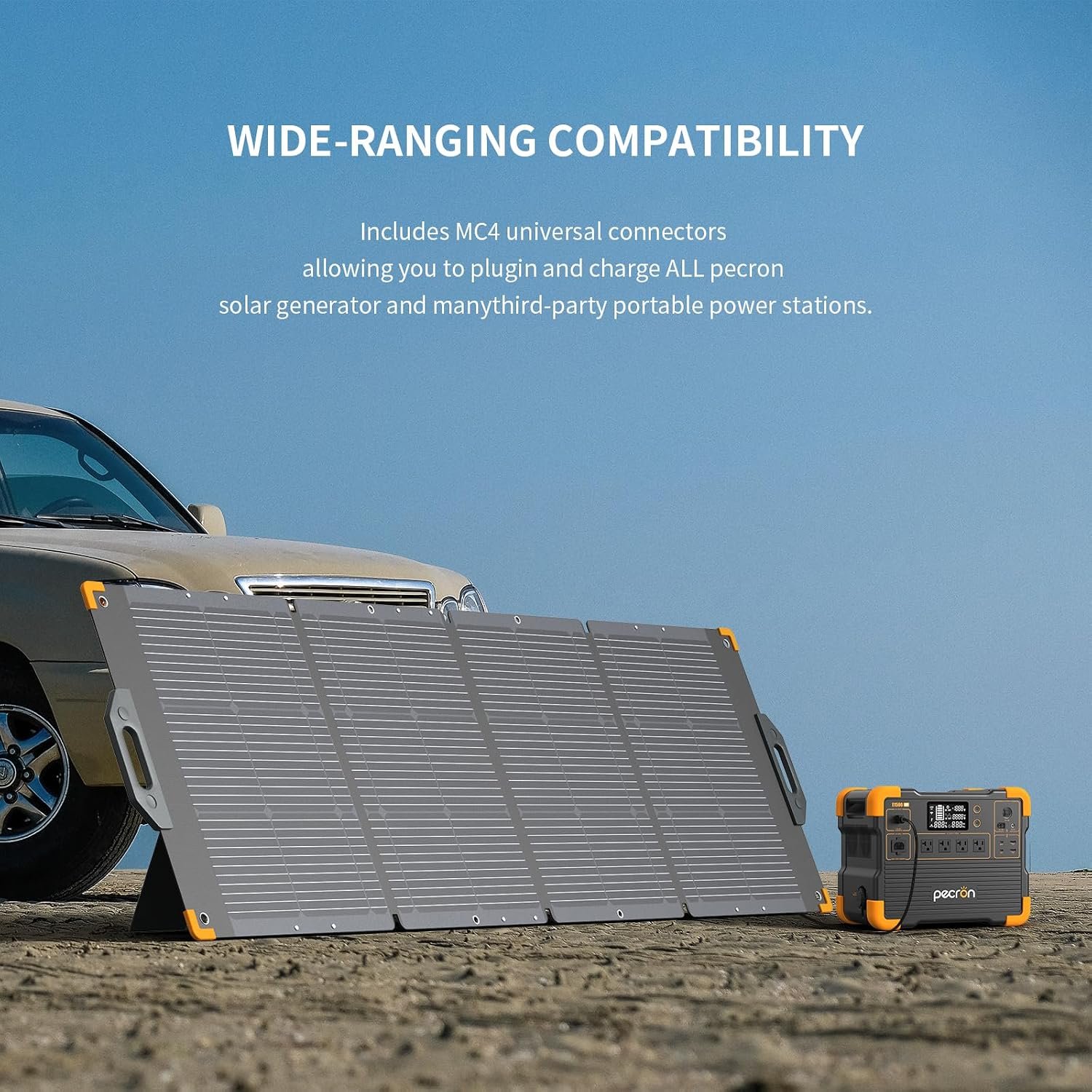PECRON 300 Watt Solar Panel, Portable Solar Panel for Power Station, High Efficiency Panel Foldable, IP67 Waterproof Power Supply for Camping, RV, Outdoor, Off Grid System - Image 4