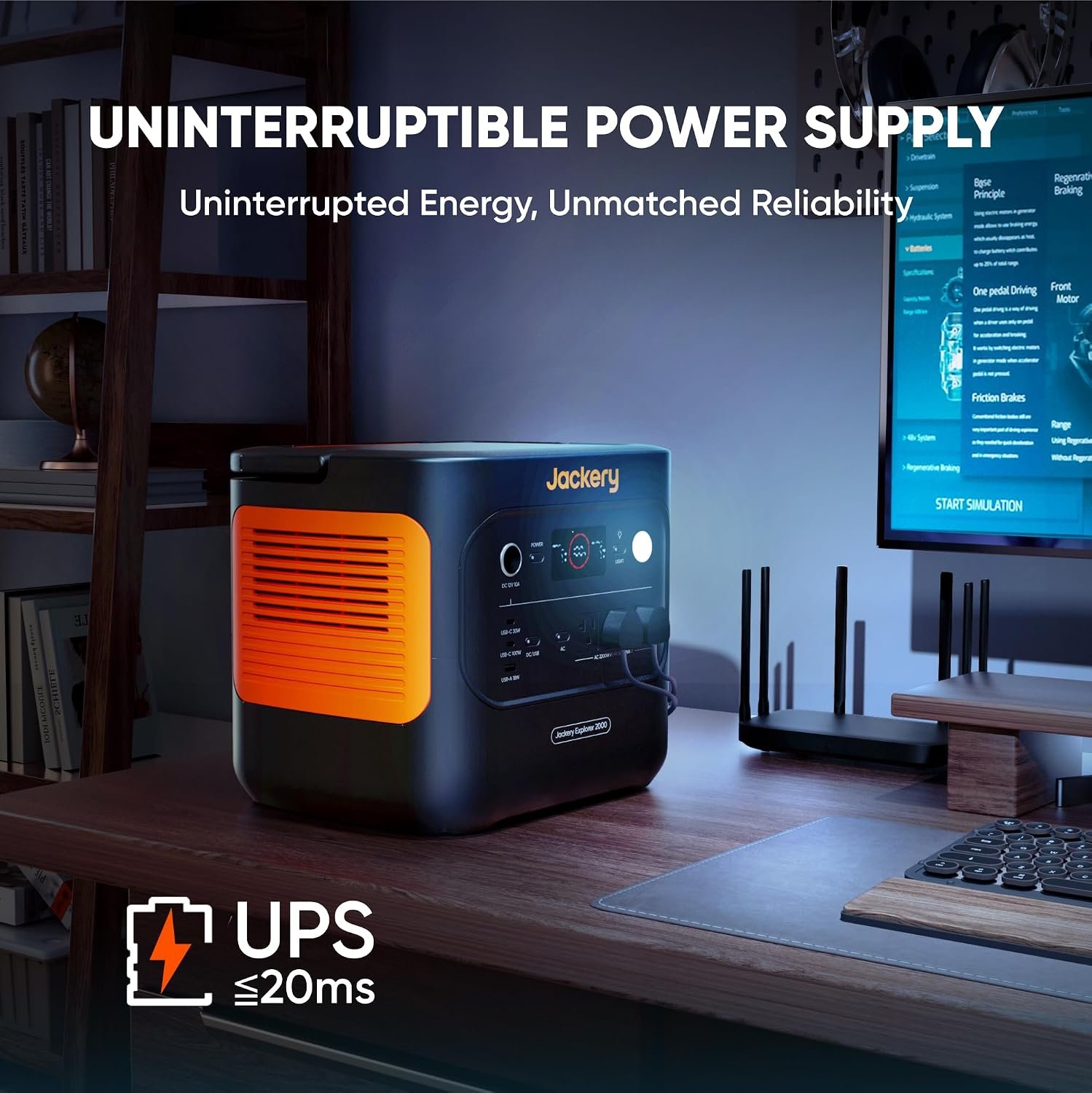 Jackery Explorer 2000 v2 Portable Power Station, 2042Wh, 2200W AC Output | LiFePO4 Battery, USB-C PD 100W Fast Charging, Solar Generator for Emergencies, Power Outages, Camping (Solar Panel Optional) - Image 6