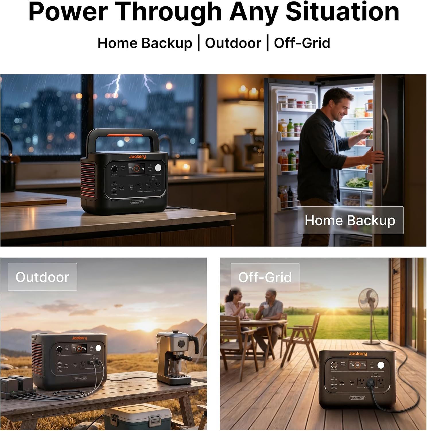 Jackery HomePower 1000 v2 Power Station,1024Wh,1500W | 10ms UPS Battery Backup, 3kV Surge Protection, LiFePO4 6000-Cycle, 50-Min Fast Charge, 100W USB-C, for Emergency, PC, Home - Image 8