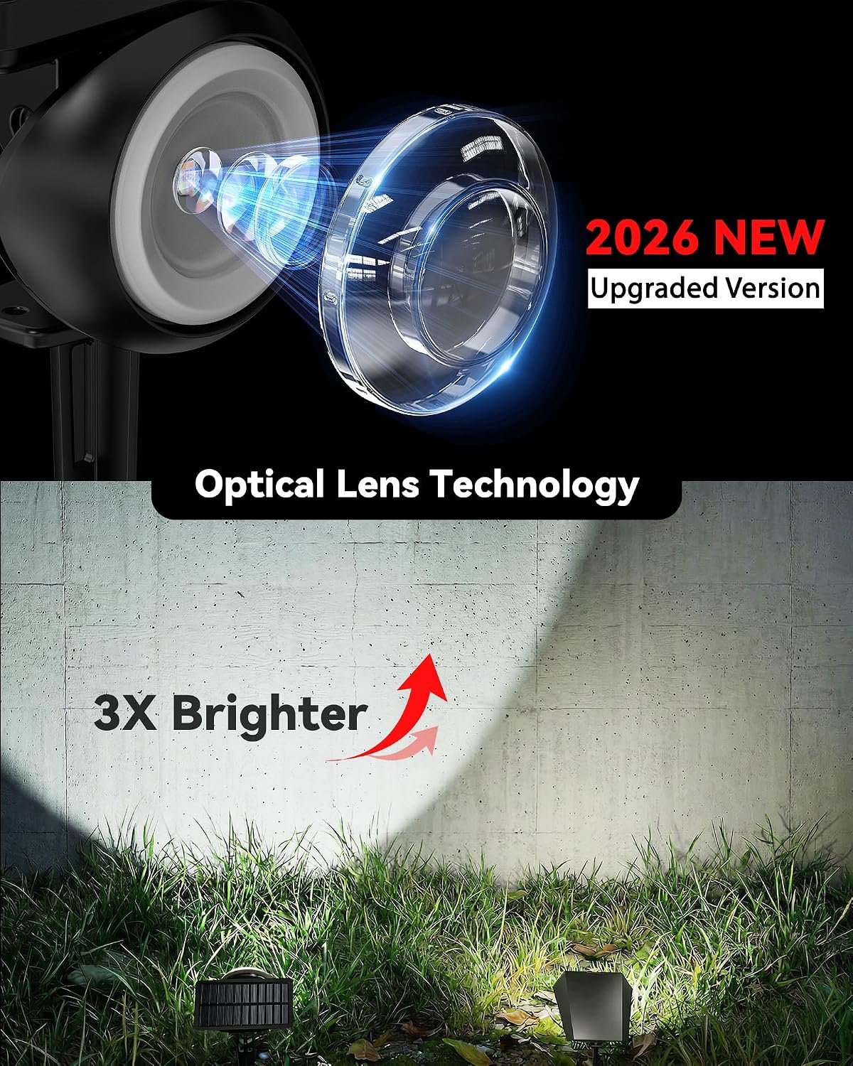 Focusing Solar Spot Lights Outdoor Waterproof, RGB+3CCT Tree Uplights 4Pack | Multicolor Focused Lens Spotlight, Dusk-to-dawn Light, Stake or Wall Mounting for Yard Landscape Garden Path Halloween Decor - Image 2
