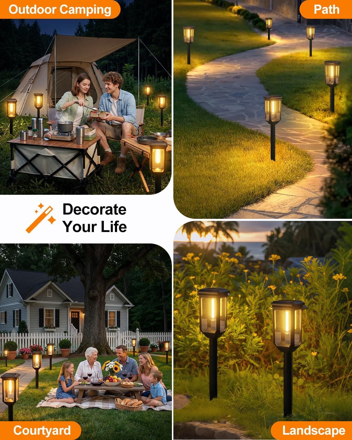 Tenmiro Solar Pathway Lights Outdoor 8 Pack, Bright Solar Garden Lights | IP65 Waterproof Shatterproof, Auto On/Off Landscape Lighting for Yard Lawn Patio Walkway Driveway Decor 3000K - Image 8