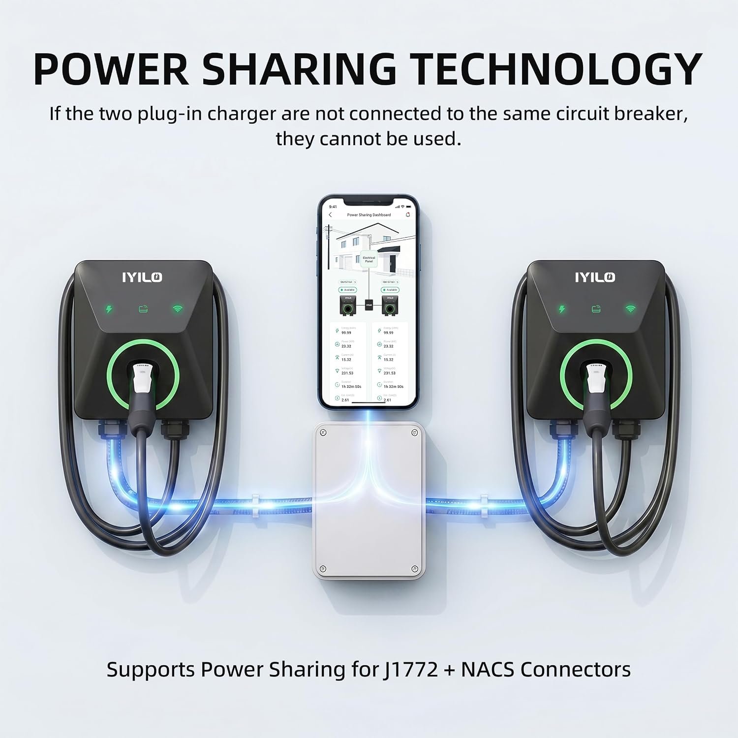 Level 2 EV Charger for Tesla, 48Amp/11.5KW/240V, UL/ETL/Energy Star | NACS(J3400) Wall Supports Power Sharing & Dynamic Load Balancing, Temp Sensors, WiFi Smart APP, Scheduled Charging, Hardwired - Image 7