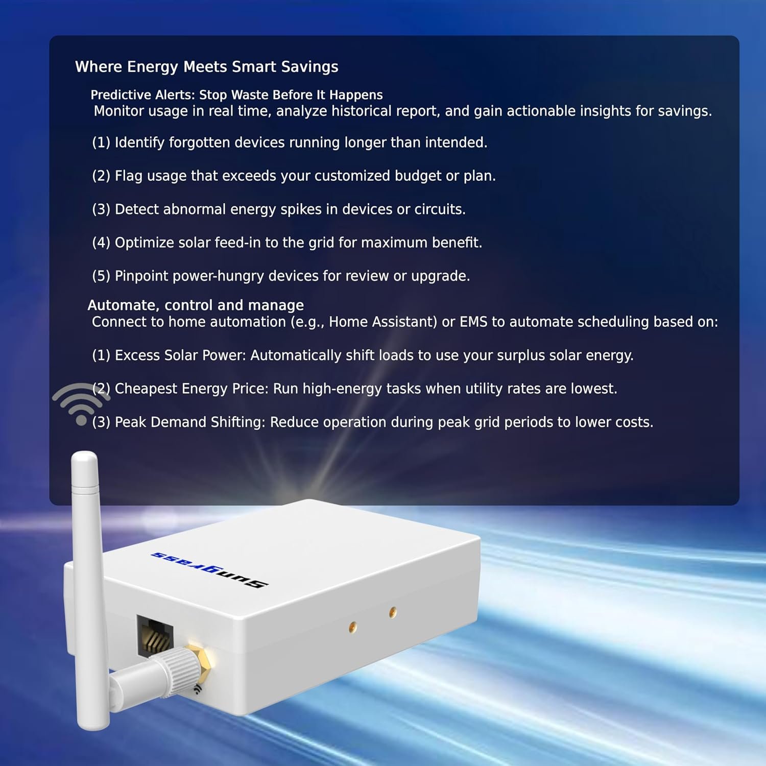 Home Energy Monitor-Real Time Electricity Usage Monitor,AI-Powered Energy Monitor,Power Usage Meter, Energy Monitor for Home Assistant,Power Monitor,Circuit Monitor,Electric Use Monitor - Image 4