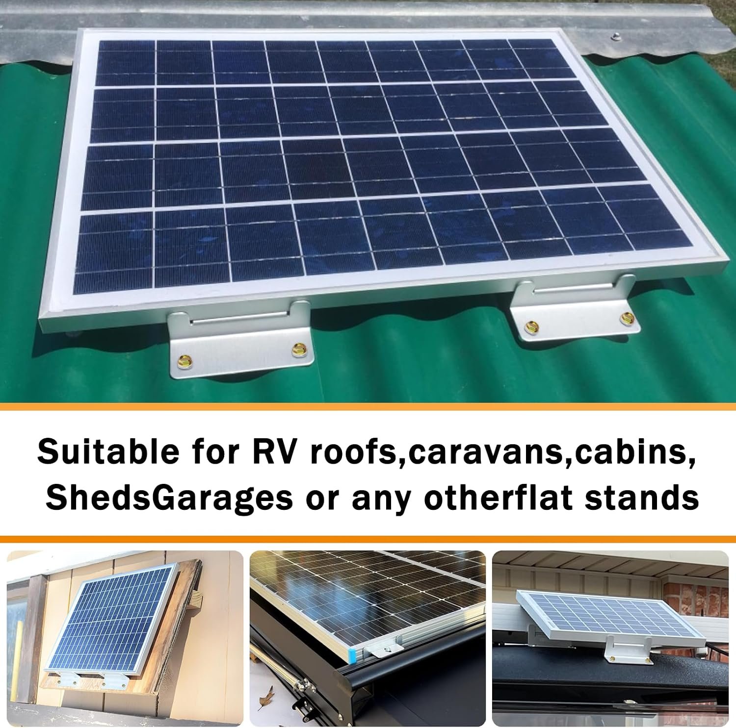 Aluminum Solar Panel Z Mounting Brackets | 16 Units lightweight corrosion-resistant brackets, suitable for RV, roof, boat, wall & off-grid installation - Image 3