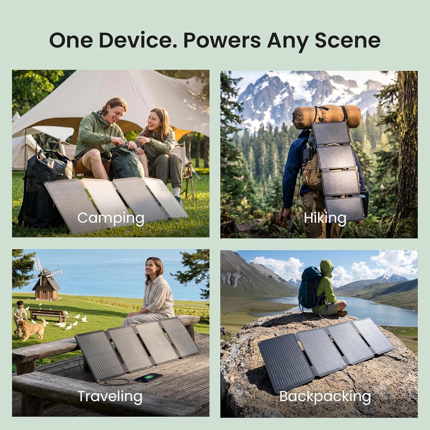 45W Portable Solar Panel Charger, 25.4% Efficiency, Dual USB-C | 25W PD and USB-A outputs charge phones and power banks; 1.7 lb foldable IP68-rated design fits camping and backpacking - Image 7