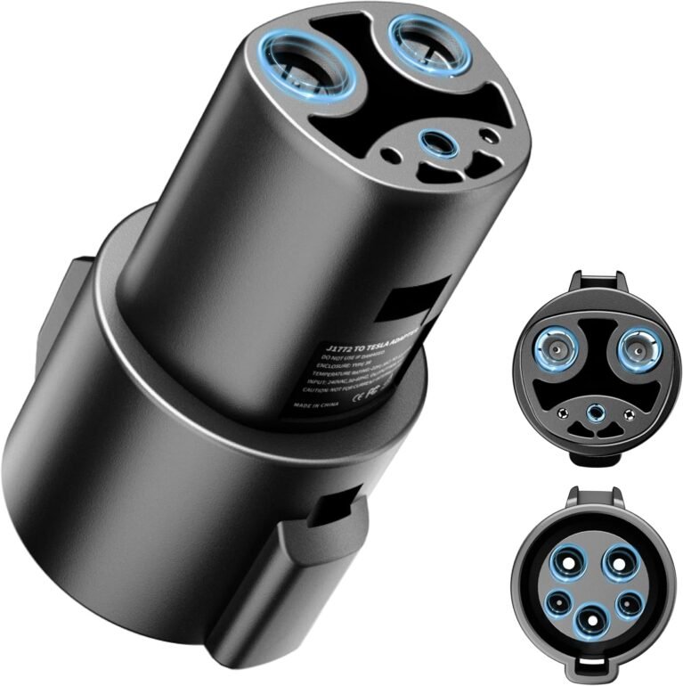 J1772 to Tesla Adapter j1772 EV Charger Adapter for Tesla Model 3, Y, S, X, Cybertruck 80A/250V Quick Level 1 & 2 Charging Access Safety Certified