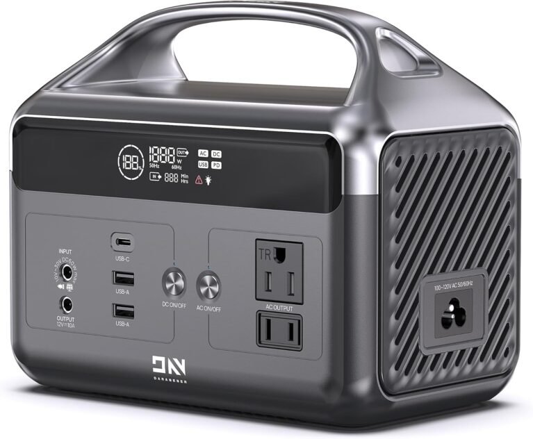 DaranEner Portable Power Station, 192Wh LiFePO4 Battery Backup Solar Generator with w/2 300W (Peak 600W) AC Outlets, USB-C PD 60W Fast Charge, Power Bank for Camping, Outdoor, Home,Emergency