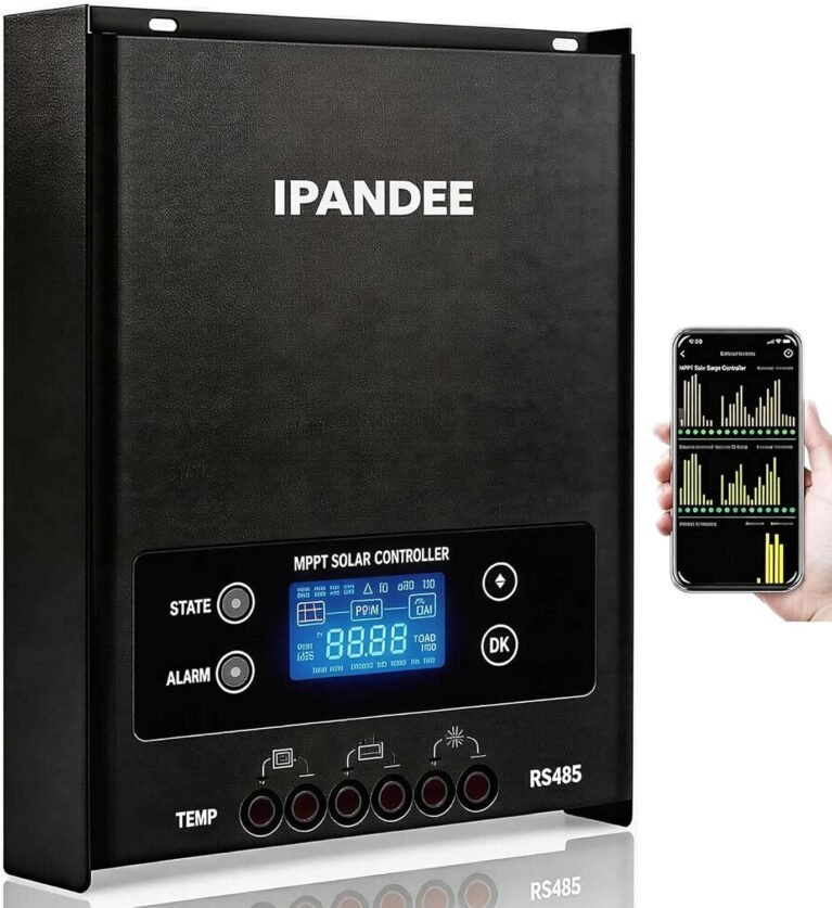 100A MPPT Solar Charge Controller 250VDC Max Input,99.9% Efficiency,12V/24V/36V/48V Auto,APP Monitoring,100 Amp LCD Display Solar Panel Regulator for Lithium/Lead-Acid Battery,Solar System RV Off-Grid