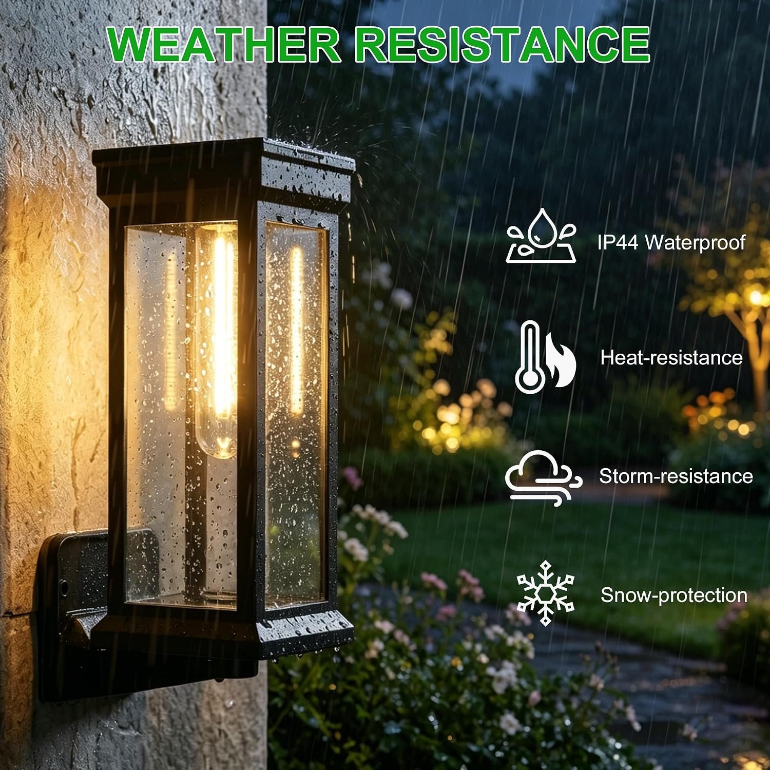 pearlstar Outdoor Solar Wall Lights 2Pack Dusk to Dawn Porch Solar Sconces Wall Mounted Lanterns Waterproof Exterior Lighting Fixtures with 2 Lighting Modes, for Outside Fence Patio Garage Yard - Image 3