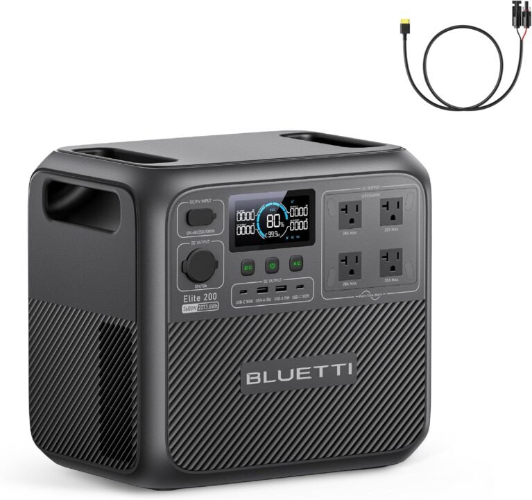 BLUETTI Elite 200 V2 Portable Power Station 2073.6Wh 2600W Solar Generator | LiFePO4 Battery Backup w/ 4 2600W AC Outlets 3900W Power Lifting, 17-Year Lifespan, for Camping, Off-grid