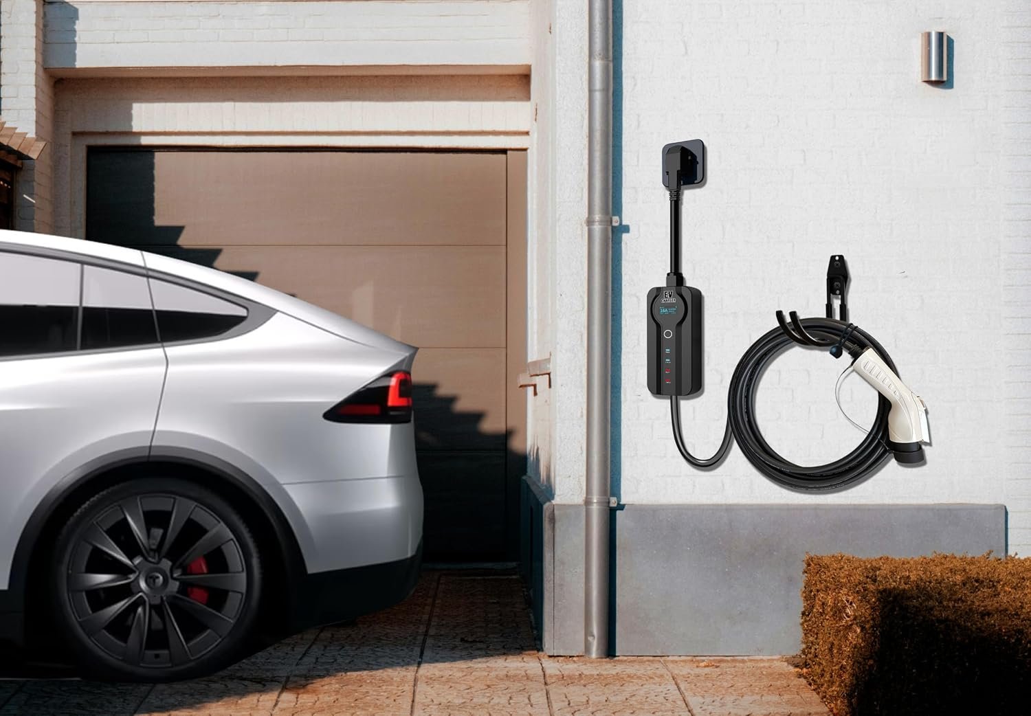 EV Charger Holder Wall Mount | Heavy-Duty J-Hook for Cable Retractor, Durable Steel Hook for Indoor/Outdoor Use, Electric Vehicle Cord Organizer Accessory - Image 3