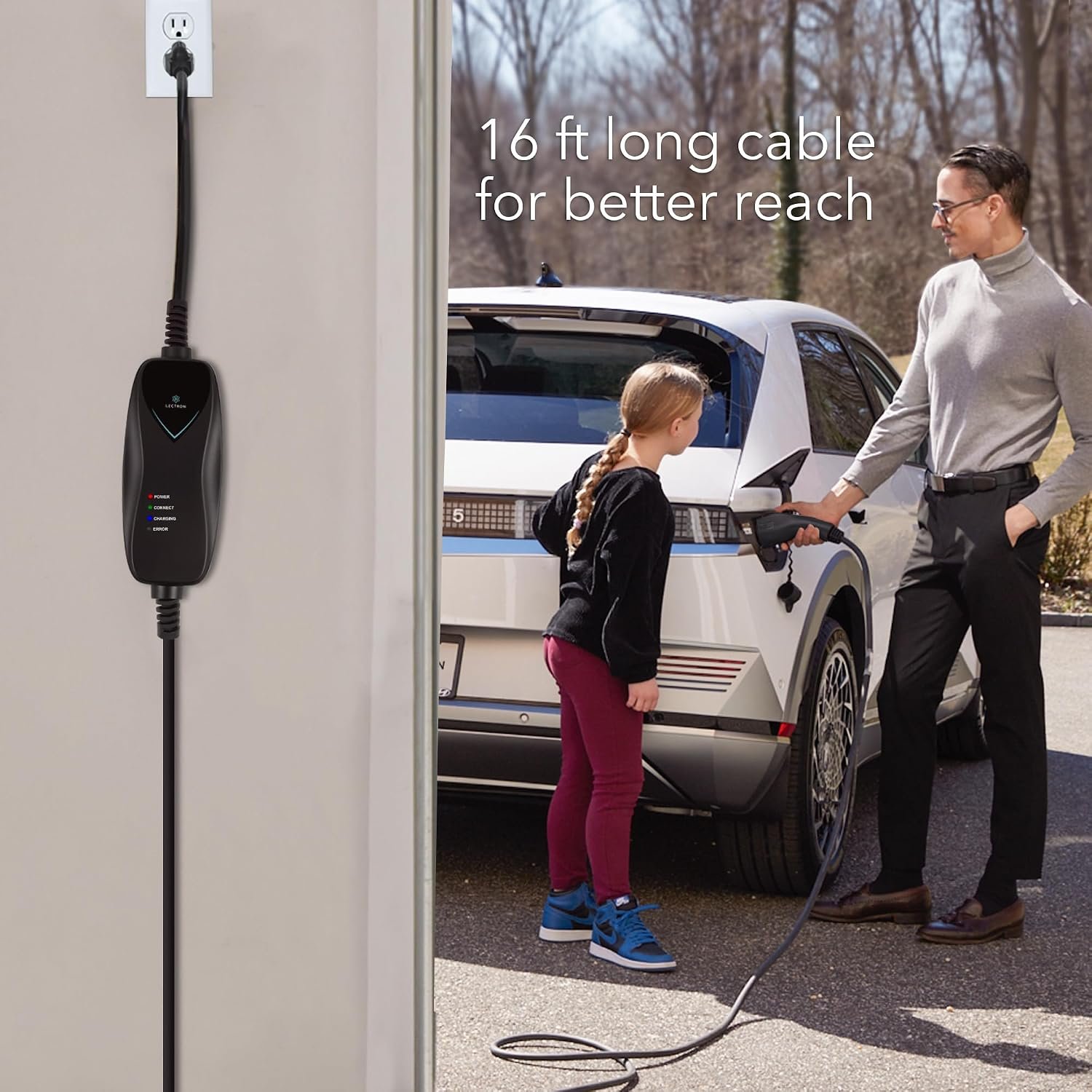 Lectron Level 1 EV Charger - ETL Certified, 110V, 15 Amp, 16 ft Extension Cord & J1772 Cable - Portable Electric Car Charger for J1772 EVs with NEMA 5-15 Plug - Image 9
