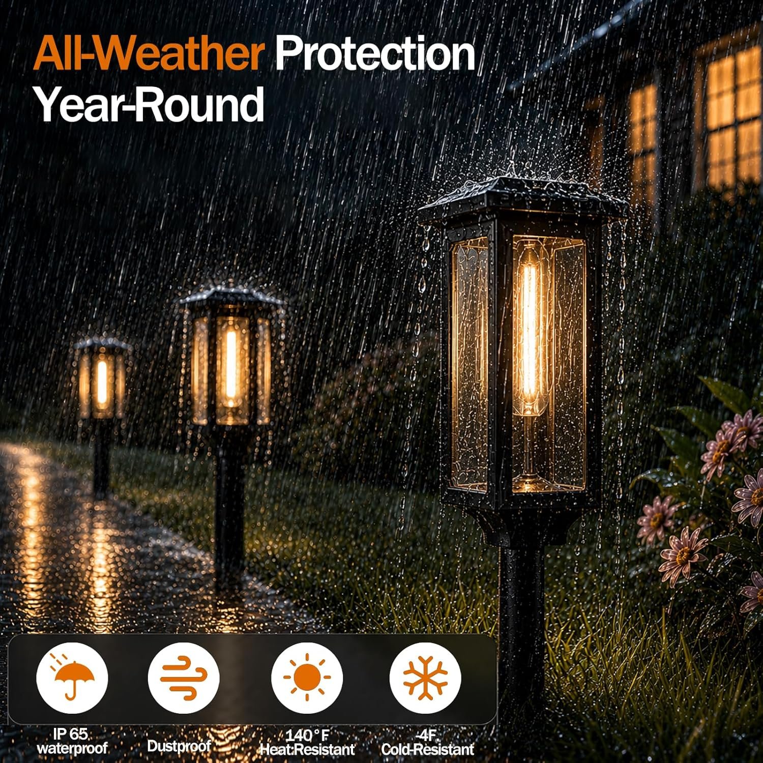 Tenmiro Solar Pathway Lights Outdoor 8 Pack, Bright Solar Garden Lights | IP65 Waterproof Shatterproof, Auto On/Off Landscape Lighting for Yard Lawn Patio Walkway Driveway Decor 3000K - Image 6