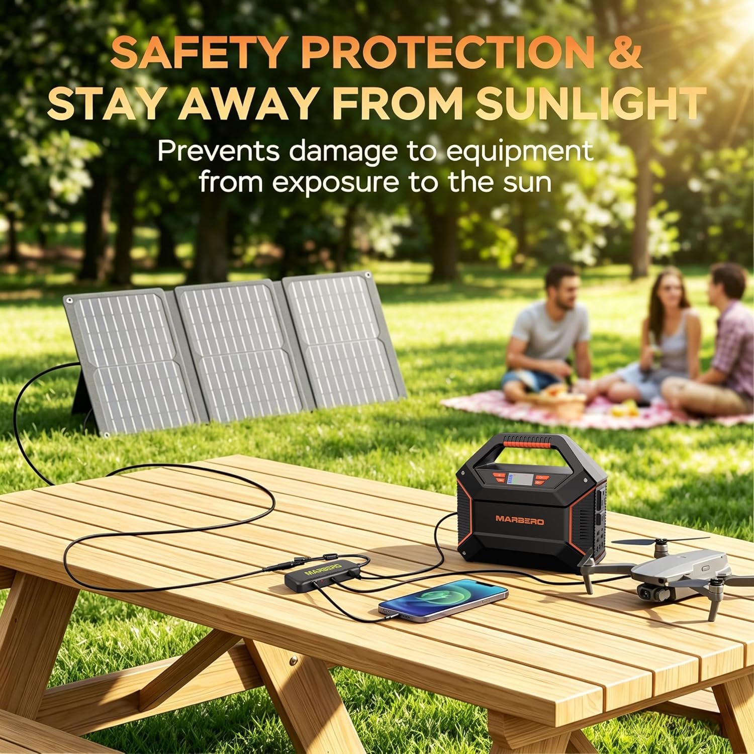 MARBERO 155Wh Solar Generator with Solar Panel Included 30W Solar Panel Kit | Solar Powered Generator 150W Surge Portable Power Station with Solar Panel for Camping Home Emergency Blackout Outdoor Hiking - Image 6