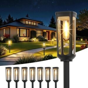 JEJOT Solar Pathway Lights Outdoor ...