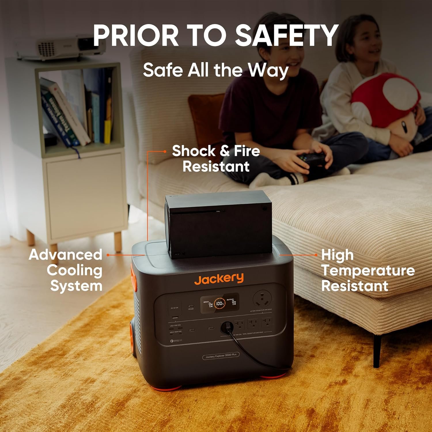 Jackery Explorer 2000 Plus Portable Power Station, 2042Wh, 3000W AC Output | LiFePO4 Battery, Expandable to 24kWh, UPS Home Backup, Solar Generator for Emergency, Camping, RV (Solar Panel Optional) - Image 3