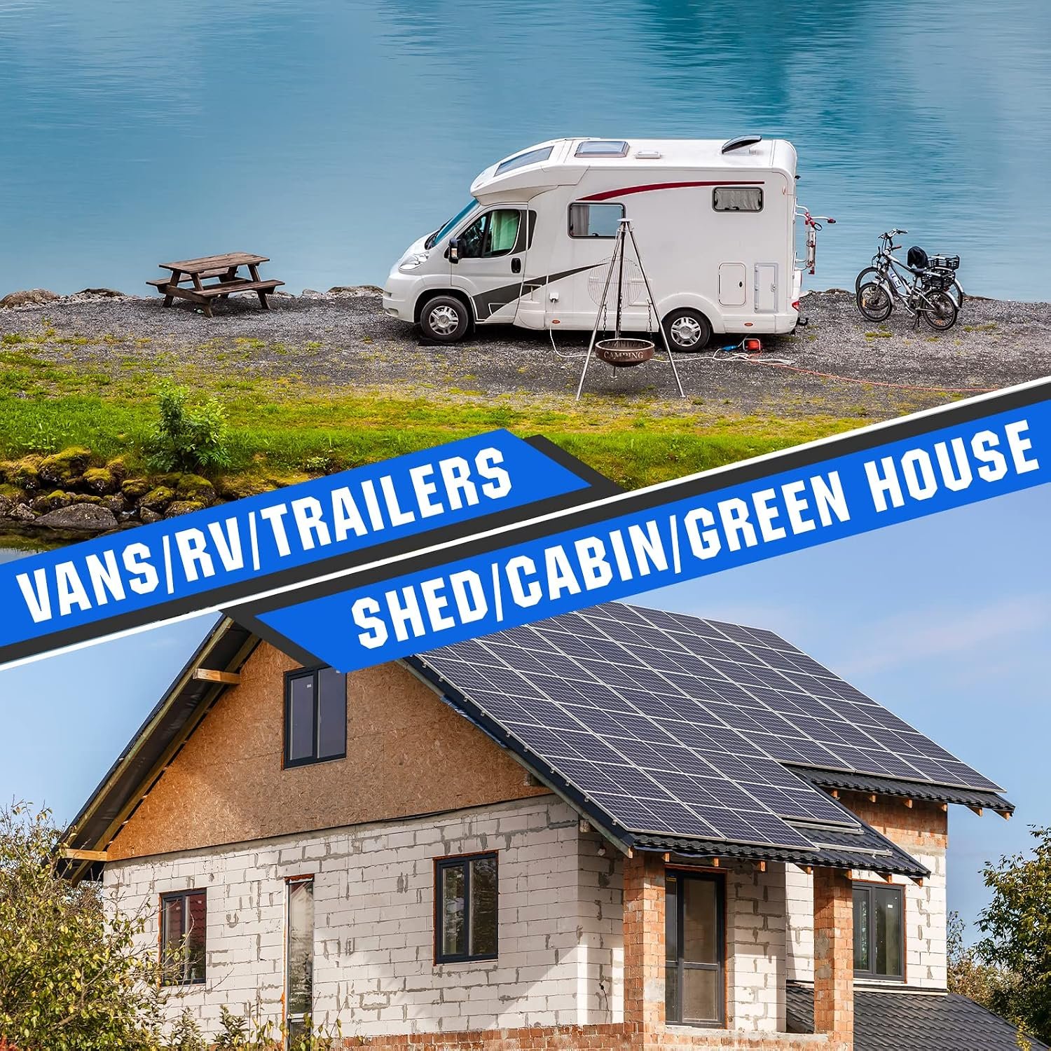 ECO-WORTHY 200 Watts 12 Volt/24 Volt Solar Panel Kit with High Efficiency Monocrystalline Solar Panel and 30A PWM Charge Controller for RV, Camper, Vehicle, Caravan and Other Off Grid Applications | 2pcs 100W N-Type 25% High Efficiency Solar Panel+30A PWM Charge Controller for RV, Camper, Vehicle, Off Grid Applications - Image 9