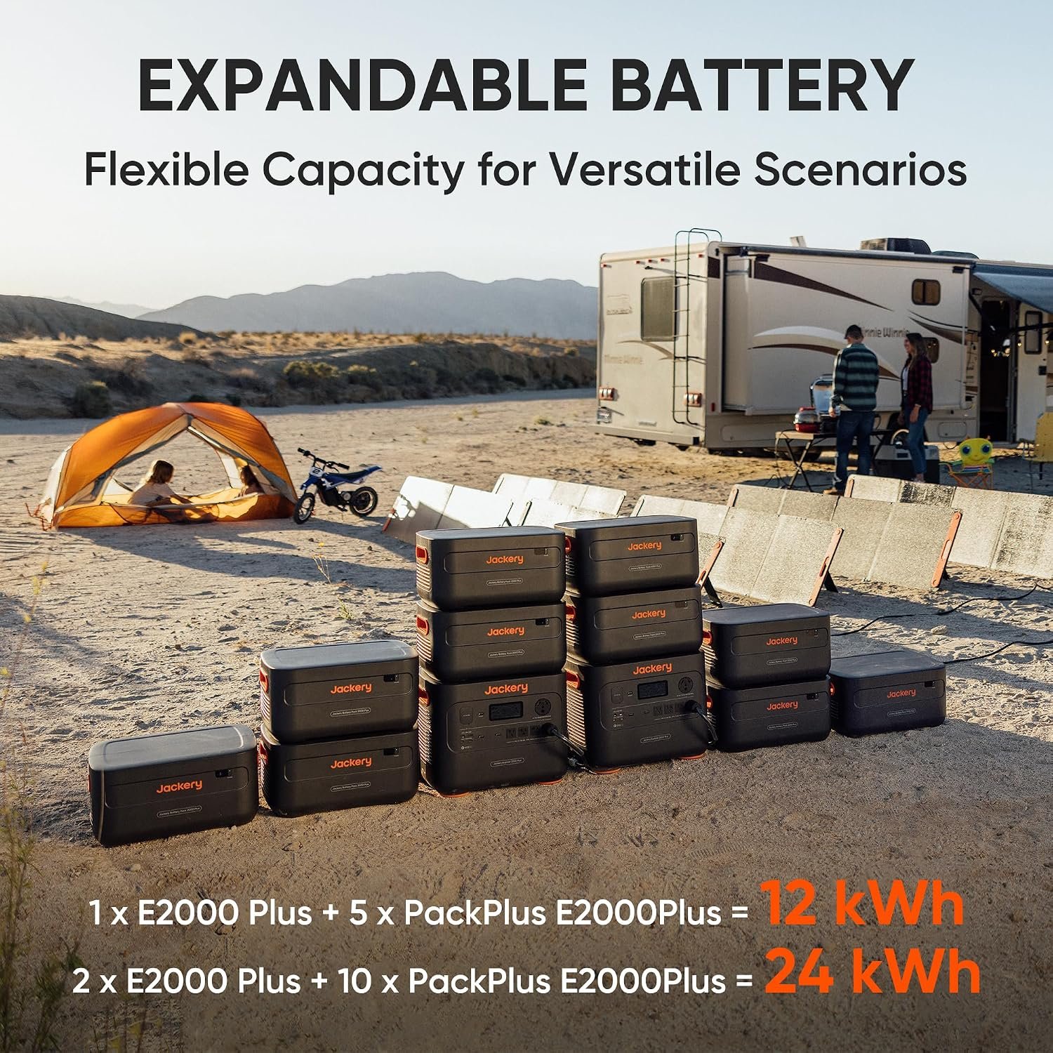 Jackery Explorer 2000 Plus Portable Power Station, 2042Wh, 3000W AC Output | LiFePO4 Battery, Expandable to 24kWh, UPS Home Backup, Solar Generator for Emergency, Camping, RV (Solar Panel Optional) - Image 8