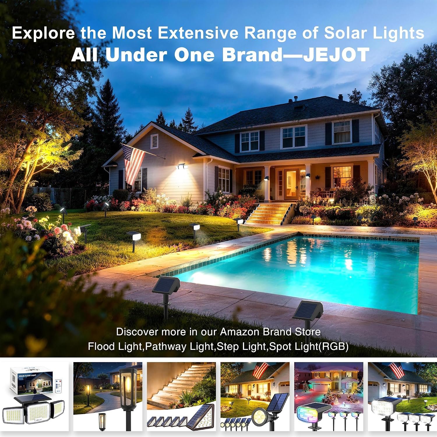 JEJOT Solar Pathway Lights Outdoor Waterproof, 8 Pack Solar Walkway Lights | Solar Light outdoor for Lawn Yard Garden Patio Driveway Decor Landscape, Warm White - Image 9