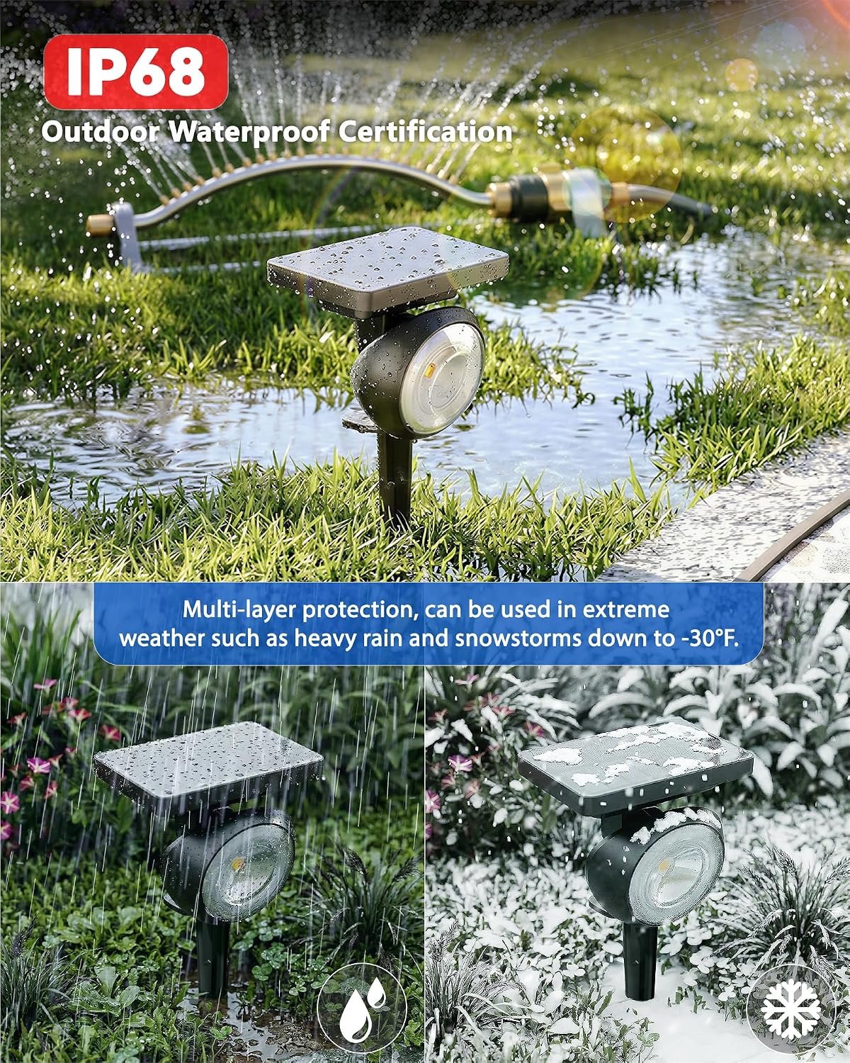 Focusing Solar Spot Lights Outdoor Waterproof, RGB+3CCT Tree Uplights 4Pack | Multicolor Focused Lens Spotlight, Dusk-to-dawn Light, Stake or Wall Mounting for Yard Landscape Garden Path Halloween Decor - Image 5