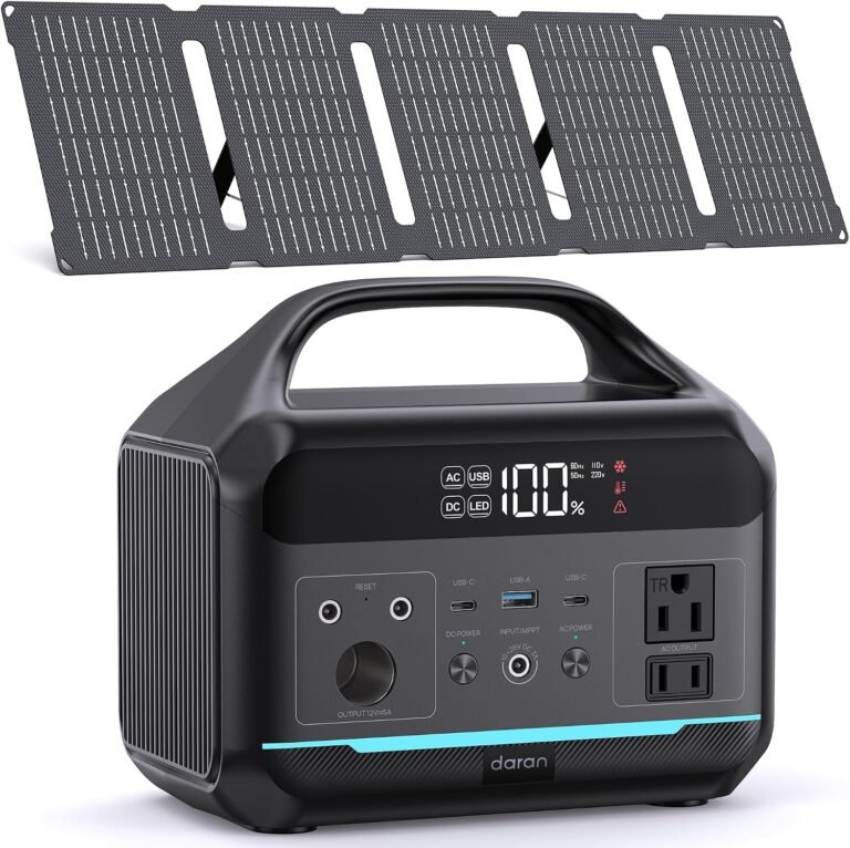 DaranEner 300W Portable Power Station with 30W Solar Panel, 192Wh Solar Generator W/2 AC Outlet, 2H Fast Charging, LiFePO4 Battery for Camping, Home Emergency Backup, RV Travel