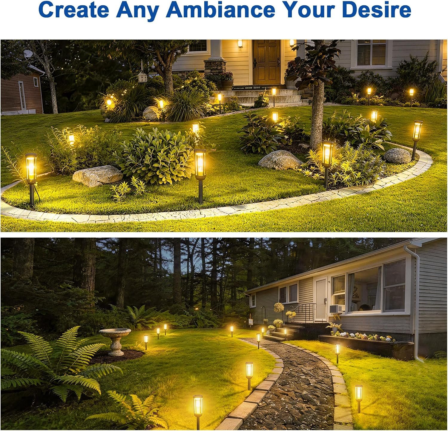 JEJOT Solar Pathway Lights Outdoor Waterproof, 8 Pack Solar Walkway Lights | Solar Light outdoor for Lawn Yard Garden Patio Driveway Decor Landscape, Warm White - Image 7
