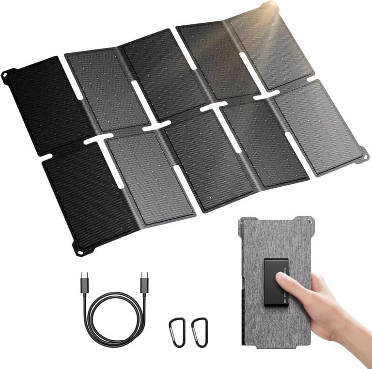 [Upgraded] BigBlue 35W Solar Charger with Fast Charging USB-A/PD 25W USB-C | IP68 Waterproof, 25.4% High Efficiency, Lighweight Solar Panels for iPhone/Android, iPad, Power Bank, Camping, Backpacking
