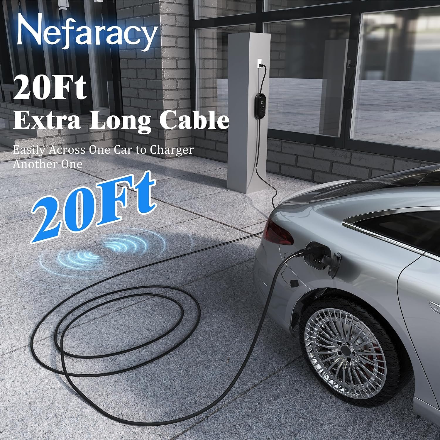 Level 1 EV Charger 16A Amp, 110V Portable EV Charger with 20FT Cable,NEMA 5-15 Plug, Home Electric Vehicle Charging Station for All J1772 Electric Cars Indoor/Outdoor Charging - Image 2