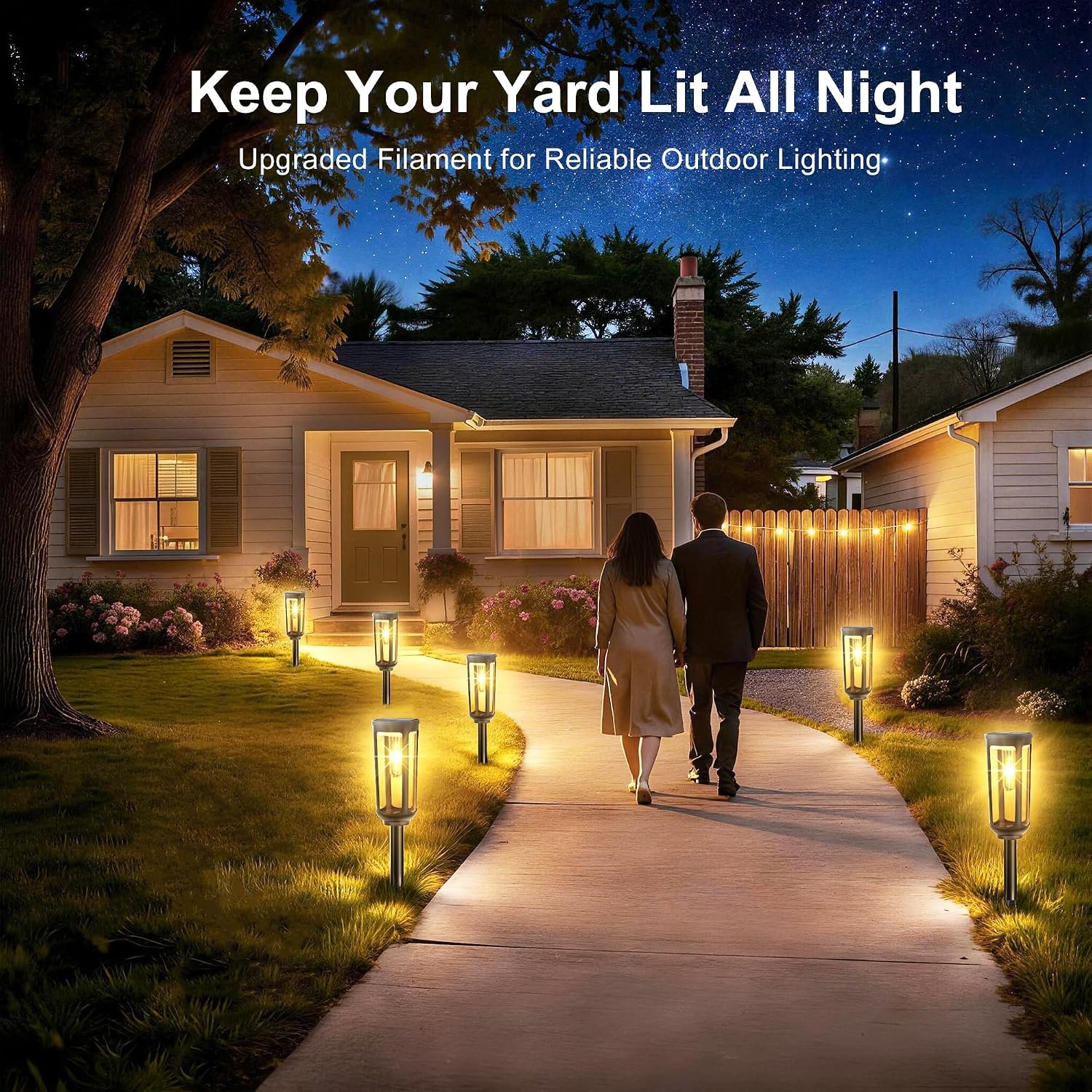 JEJOT Solar Pathway Lights Outdoor Waterproof, 8 Pack Solar Walkway Lights | Solar Light outdoor for Lawn Yard Garden Patio Driveway Decor Landscape, Warm White - Image 2
