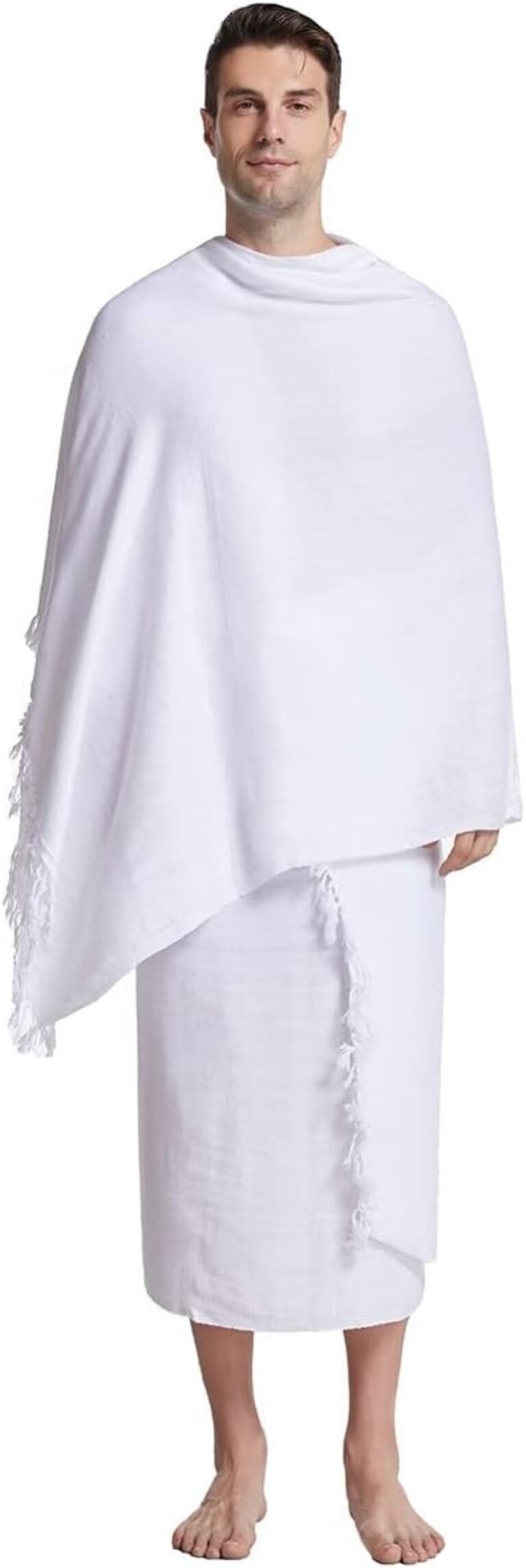 MioCloth 2 Pcs Ihram Clothing for Men Hgjj Umrah, Soft Lightweight Wrap Set Clothing Ihram Ahram Ehram Saudi Dress