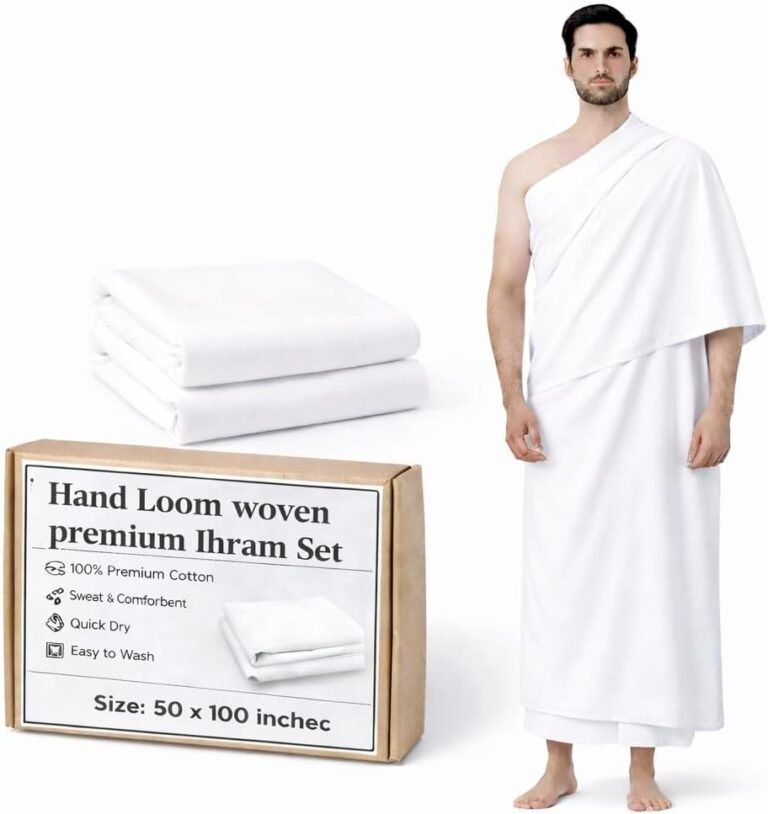 Handloom Cotton Ihram, Turkish Style, Jumbo 50x100 in, Set of 2