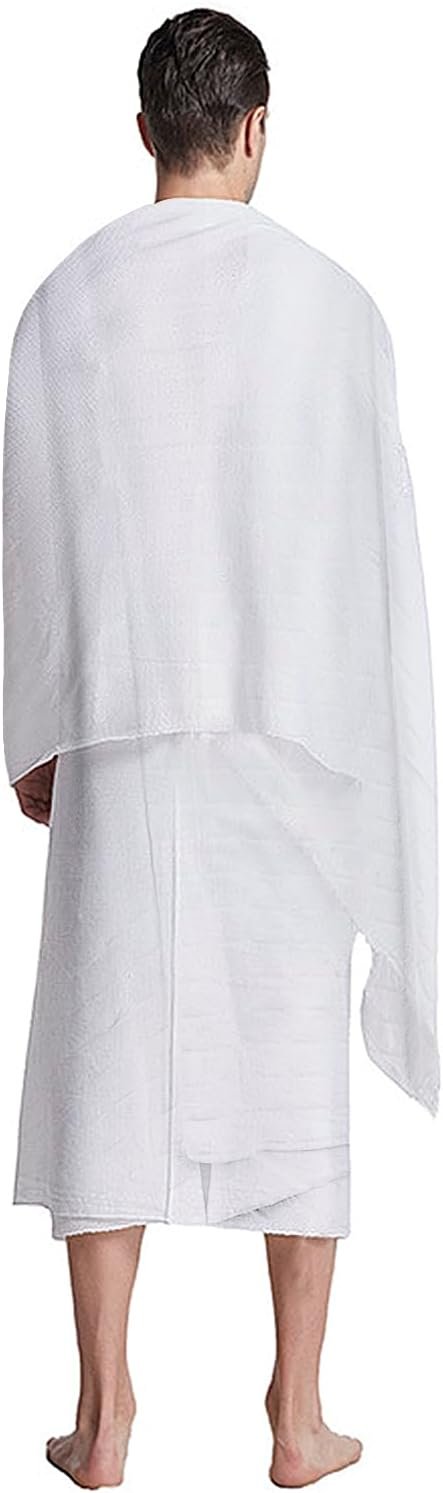 Islamic Men's Ihram Cotton Ahram for Umrah Haji Ehram Towel Pilgrimage Towel Islamic Arabic Middle East Arab Ihram Clothes - Image 3
