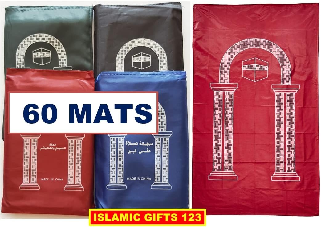 60 Pcs Mini Travel Prayer Mat Portable Foldable Waterproof Muslim Namaz Salah Rug Pocket Musallah Bulk Set Islamic Gifts Ramadan Eid Hajj Umrah Essentials - Image 2
