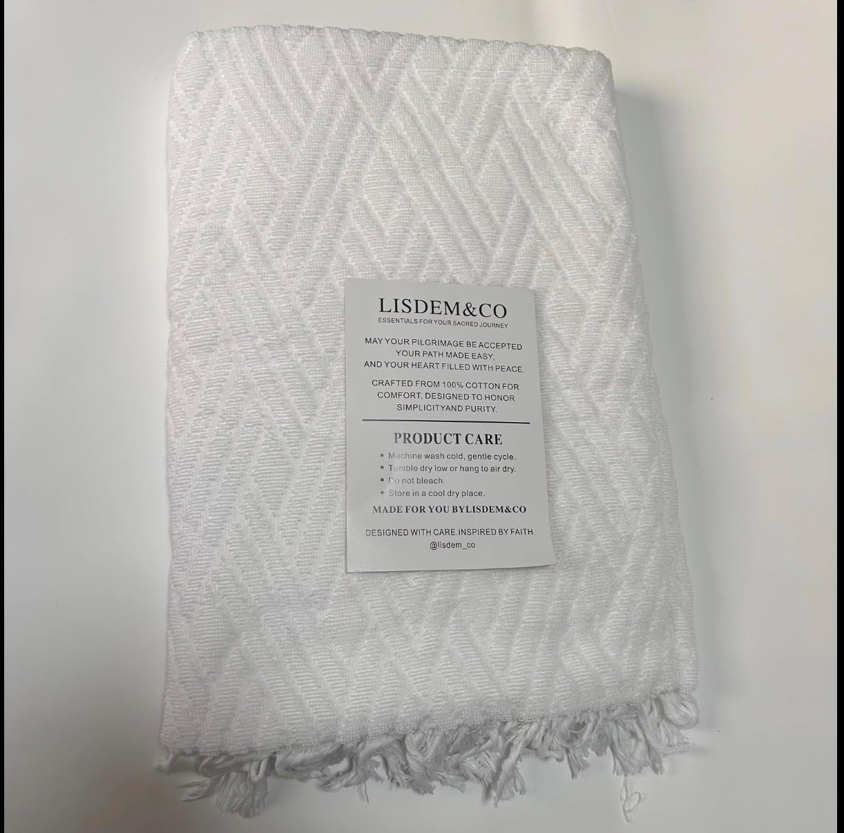 LISDEM & CO Premium Cotton Ihram for Hajj & Umrah – 2-Piece 100% Cotton Ihram Set – Soft, Breathable, Absorbent, Textured Weave, Includes Reusable Carry Bag - Image 2