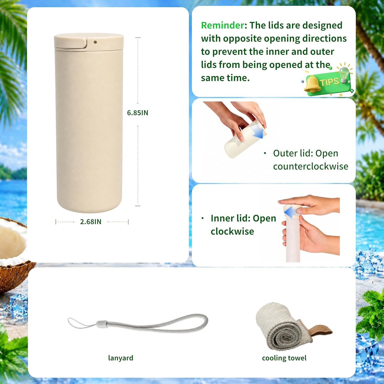 Ice Cooling Towel & Insulated Refillable Cold Compress Ice Bag Set(Green) - Image 8