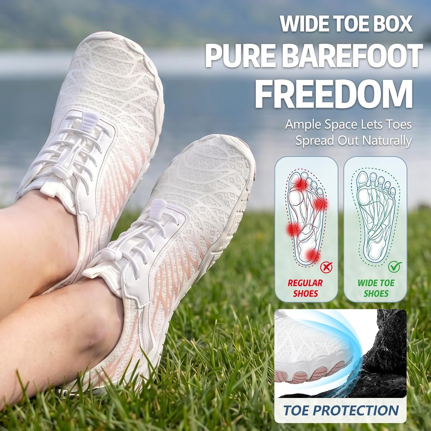 ELETON Barefoot Shoes Women Men Hiking Water Shoes Wide Toe Box Zero Drop - Image 3